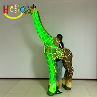 Costume animal gonflable personnalisé géant de girafe de modèle réaliste gonflable de girafe pour l'affichage