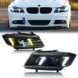 Phares LED Snake Eye E90 E91 pour <span class=keywords><strong>BMW</strong></span> Série <span class=keywords><strong>3</strong></span> <span class=keywords><strong>320i</strong></span> 330i 335i, remplacement des phares Xénon/Halogène, 2005-2012 - Product Image 1