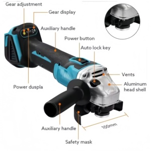 <span class=keywords><strong>Amoladora</strong></span> Angular Inalámbrica de 100/125 mm, Recargable, con <span class=keywords><strong>Velocidad</strong></span> <span class=keywords><strong>Variable</strong></span>, Herramienta Eléctrica para Pulir, Compatible con Batería de 18 V - Product Image 4