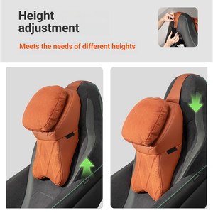 <span class=keywords><strong>Coussin</strong></span> de soutien ergonomique universel pour voiture, style aviation, double couche de mousse à mémoire de forme, en cuir suédé de luxe, pour appuie-tête - Product Image 3