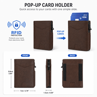 Dompet Kartu Pop Up Magnetik Ultra Tipis OEM China untuk Pria, Anti RFID, Taktis, Tipis, Lipat Dua, Saku Depan, Tempat Kartu Kredit