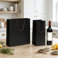 Sac cadeau réutilisable pour bouteille de vin, emballage personnalisé avec logo, sac en papier pour vin imprimé sur mesure avec poignée en corde, vente en gros
