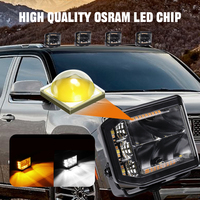 Feux latéraux LED blancs/ambre sans bordure de 70 W et 4 pouces pour camions tout-terrain 4x4