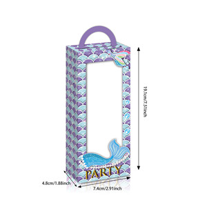 Huancai chàng trai bên ủng hộ hộp màu xanh màu xanh lá cây búp bê Quà Tặng hộp giấy với cửa sổ kẹo Goodies hộp đầu hồi cho bữa tiệc sinh nhật Nguồn cung cấp - Product Image 4