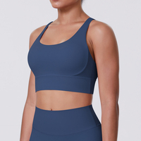 Soutien-gorge de sport uni 10 couleurs, sexy, à bretelles croisées, dos élégant, pour le yoga, la course et le fitness pour femme