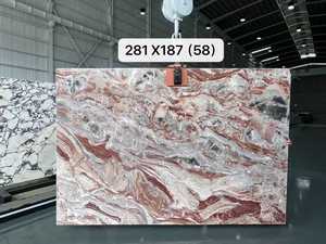 แผ่นผนังหินอ่อนสีแดงทันสมัยขัดเงา หินธรรมชาติ สำหรับเคาน์เตอร์ครัว เกาะกลางห้องครัว ห้องนั่งเล่น โฮมออฟฟิศ โรงแรม-สำหรับวิลล่า - Product Image 3