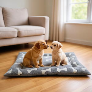 Set di Tre Tappetini per Cani in Flanella Grigia per Letti per Animali Domestici - Product Image 3