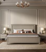 Ensembles de meubles de chambre à coucher haut de gamme, design luxueux, ensembles de chambre à coucher antiques de taille king, bois de bouleau massif pour meubles de chambre d'hôtel