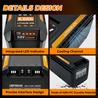 Penggantian Baterai 58V 4Ah 5Ah 6Ah untuk Gergaji Mesin Echo CCS-58V, Mesin Pemotong Rumput CLM-58V, AEG 58V ALT58BT ABL58JB, Baterai Perkakas Listrik