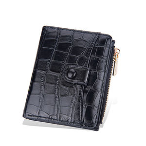Vente chaude femmes fermeture éclair Crocodile cuir femme pièce femmes court portefeuille sac à main fait à la main - Product Image 1