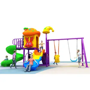 Juego de toboganes y columpios para niños, equipo de patio multifuncional barato para jardín de infantes