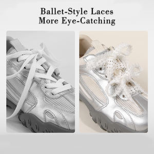 Nouvelles lacets en dentelle à nœud, style ballerine, chaussures d'entraînement allemandes, baskets décontractées polyvalentes avec cordon, 1 paire - Product Image 5