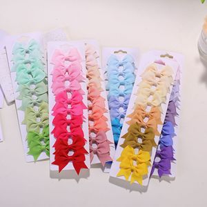 10pcs/set Jepit Rambut Pita Warna Gradasi untuk Anak Perempuan, Jepit Rambut Pita Warna Permen Dekoratif - Product Image 2