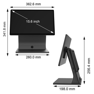 15.6 inch lft Led Cảm ứng màn hình Màn hình với kim loại đứng cho doanh nghiệp nhỏ nhà hàng văn phòng hoặc tiền mặt đăng ký POS - Product Image 5