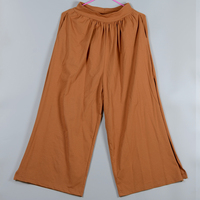 Pantalon large bohème d'été pour filles, en coton et lin, coupe ample, taille élastique, pantalon décontracté pour enfants, imprimé floral personnalisé à carreaux vichy