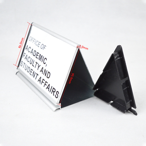 Triangolo scrivania targhetta porta biglietti da visita nome Display alluminio acrilico scrivania nome targhetta targhetta in metallo - Product Image 6