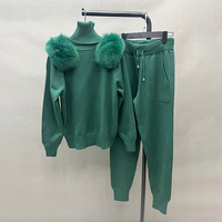 Vêtements d'hiver à col roulé haut tricoté pour femmes ensemble de pulls deux pièces pour femmes vente en ligne