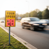 Dispositif d'affichage LED étanche à énergie solaire avec capteur radar Doppler pour la signalisation de limitation de vitesse et la rétroaction sur le trafic