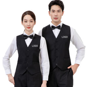 Logo personnalisé photographie dernier Restaurant uniforme serveurs gilets conceptions pour hommes 2024 Gentleman grande taille hommes gilets - Product Image 1