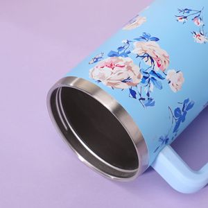 Bouteille d'eau isotherme à double paroi 1200 ml, grande tasse à café de 40 <span class=keywords><strong>oz</strong></span> avec paille, gourde de voyage portable pour activités de plein air et fitness - Product Image 5