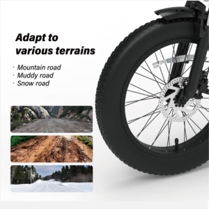Vélo électrique pliable YIMI B06, VTT tout-terrain, pneus larges 20*3.0, freins à disque, 7 vitesses, pour trajets urbains, YIMI B06 3.0 pouces - Product Image 2