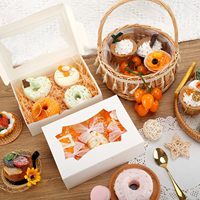 Boîtes à pâtisserie recyclables blanches avec fenêtre pour cadeaux de la Saint-Valentin, pour cookies, beignets au chocolat, cupcakes, muffins et desserts
