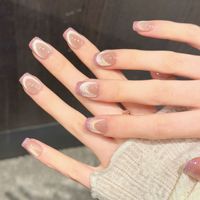 Faux ongles autocollants effet œil de chat qualité salon, manucure DIY, couvrance totale, vente en gros