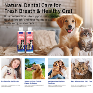 Collutorio per Animali Domestici, Acqua per la Pulizia dei Denti di Cani e Gatti, Delicata per la Pulizia della Bocca e Potibile, Formula Dentale per Animali - Product Image 2