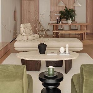 Piccolo tavolino ovale in stile italiano francese Design moderno ispirato all'antica pietra della grotta per spazi tranquilli <span class=keywords><strong>sala</strong></span> <span class=keywords><strong>da</strong></span> <span class=keywords><strong>tè</strong></span> - Product Image 3
