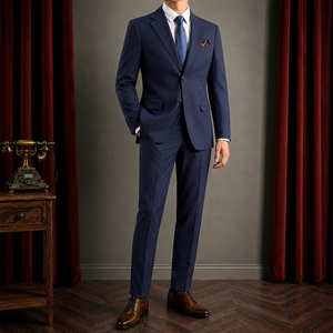 <span class=keywords><strong>Costume</strong></span> de cérémonie homme <span class=keywords><strong>bleu</strong></span>, coupe ajustée, 3 pièces, style italien, en tissu peigné, pour affaires, mariage, bal de promo, soirée, bureau - Product Image 5