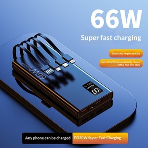 <span class=keywords><strong>Batería</strong></span> <span class=keywords><strong>Externa</strong></span> Portátil de <span class=keywords><strong>20000mAh</strong></span> en Oferta, con Carga Súper Rápida de 66W, 4 Cables Integrados, Diseño Ligero y Delgado - Product Image 3
