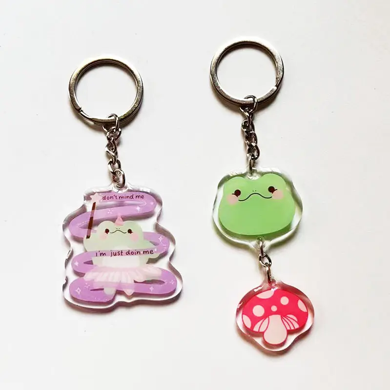 Pendentif porte-clés grenouille mignonne Anime breloques acryliques charme de téléphone