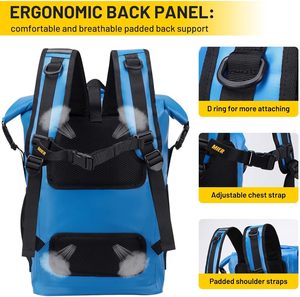 Free Sample External Frame Dry Bag Backpack 36-56L Waterproof Travel <b>Laptop</b> Bag with Airtight Zippers for BoatFishing Kayak - Product Image 2