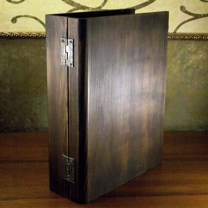 กล่องหนังสือตกแต่งแบบเก่าที่ใส่พระคัมภีร์ศักดิ์สิทธิ์กล่องของขวัญรูปทรงหนังสือไม้สนสั่งทำสำหรับคู่รัก - Product Image 3