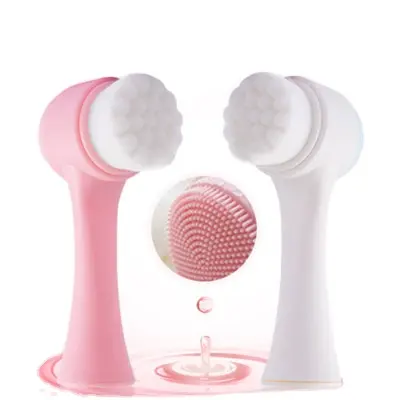 Silicone Face Cleansing Brush Double-Sided Facial Cleanser Blackhead Removal Pore Cleaner Exfoliator Face Scrub Skin Care Tool
