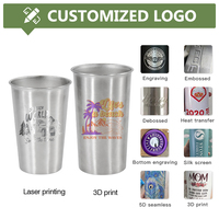 Usine économique simple paroi en acier inoxydable tasse mode bière tasse 7 en 1 ensemble gobelets voyage tasses Camping tasse