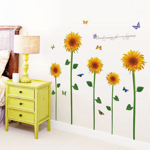 Autocollant mural tournesol SK9100 60x90cm en PVC imperméable, décoration intérieure, motif floral, design moderne - Product Image 5