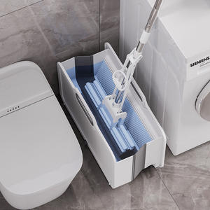 Cubo para fregona plegable, fregona Rectangular, paño plano, cepillo para lavar el suelo, cubo para apretar, cubo individual, almacenamiento en lavabo de drenaje - Product Image 1