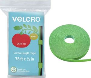 Attaches réglables pour plantes de la marque For Brand |   Ruban de jardin vert de 75 pieds x 1/2 pouce |   Support de plante réutilisable à découper sur mesure avec fermeture auto-agrippante, écologique - Product Image 1