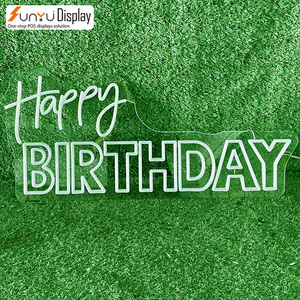 Sunyu tùy chỉnh Acrylic <span class=keywords><strong>Led</strong></span> Neon dấu hiệu Giá Rẻ Bán buôn Hạnh Phúc sinh nhật đảng dấu hiệu điện tử ánh sáng - Product Image 4