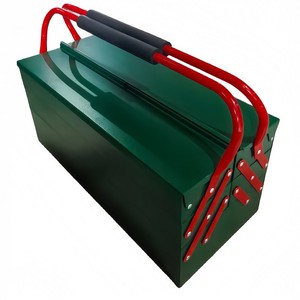 <span class=keywords><strong>Caja</strong></span> de <span class=keywords><strong>Herramientas</strong></span> Metálica para Reparaciones Automotrices con Cierre Superior Plegable para Plomeros, Electricistas y Trabajadores de Mantenimiento de Propiedades - Juego de Almacenamiento Portátil - Product Image 1