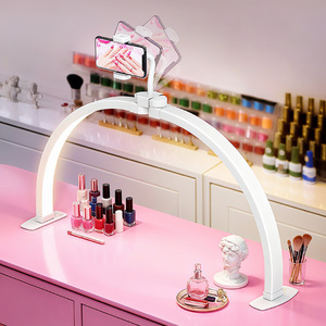 Magnifying Lamp U Shape Led Light Adjustable Face Beauty Nail <b>Makeup</b> Desk Lamp With Phone <b>Holder</b> - Product Image 1