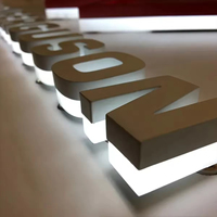 Enseigne en acrylique avec logo d'entreprise, lettres rétroéclairées, panneau personnalisé, décoration de bureau, enseigne d'entreprise 3D éclairée par LED, enseigne en acrylique éclairée par LED