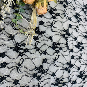 <span class=keywords><strong>Pas</strong></span> <span class=keywords><strong>Cher</strong></span> Nœud-Motif Net Dentelle Tissu Mixte Doux et Respirant Nylon Jacquard Maille pour Robes et Costumes - Product Image 3