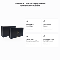 Coffret cadeau pour homme en boîte rigide magnétique noire mate personnalisée de luxe pour la cologne, marché américain, nouveau design