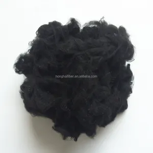 Recycled Solid Black Color Polyester Staple Fiber For Nonwoven Fabric Felt Geotextile