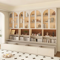 Anpassbares Modernes Massivholz 5-Fächer Großes Display-Regal Bücherregal für Villa Wohnzimmer Schlafzimmer Wohnmöbel
