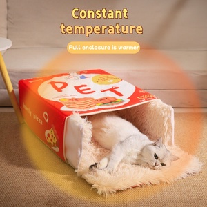 Nueva caja de aperitivos, cama de felpa para mascotas, Caja de galletas completamente cerrada, forma cálida, suave, cortavientos, lindo cojín extraíble para casa de gato, nido para mascotas - Product Image 3