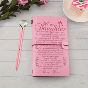 140 Page Thermal Binding Leather Mini Refillable Journal Notebooks Graduation Christmas Birthday Mothers Day Gifts with <b>Pen</b> - Product Image 4