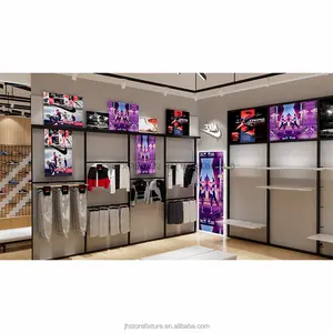 Vêtements de vente au détail Étagères murales chromées à stabilisateur Étagères murales Luminaires de magasin à fentes Supports standard pour vêtements de vente au détail